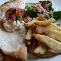 Quesadillas filled with refried beans, vegan cheese, jalapeños, served with salad at The 78 in Glasgow