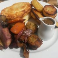 Mushroom wellington roast and veg at The 78 in Glasgow