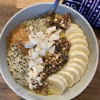 Mango matcha smoothie bowl  at GRØD -Torvehallerne in Copenhagen