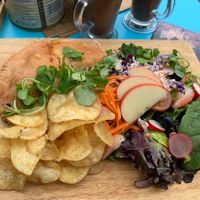 Curried pasty with an awesome salad at The Olde House in Dunster