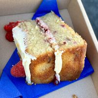 Vegan & gf lemon and raspberry cakee  at The Olde House in Dunster