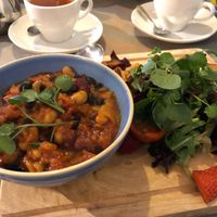 DELICIOUS vegan 3 bean stew at The Olde House in Dunster