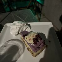Raw blueberry lemon cake  at Chutney in Stockholm