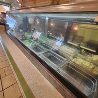 Food behind counter at Sweet Soulfood in New Orleans