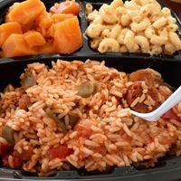 Yams, jambalaya, and macaroni and cheese at Sweet Soulfood in New Orleans