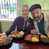 We are beautiful and vegan and hungry   at Sweet Soulfood in New Orleans