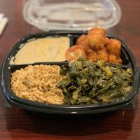 CreamedCorn BBQ cauliwings   Jambalaya Collards at Sweet Soulfood in New Orleans
