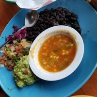 OMG...the corn soup is fantastic! at Tequila Blue Agave in Lincoln City