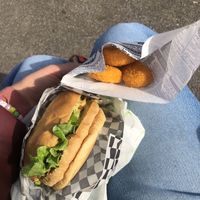 Burger and nuggets   at Greenpoint Burgers in Annecy