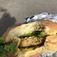 Inside of the burger (why? Idk)  at Greenpoint Burgers in Annecy