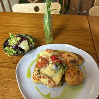 Vegan Lasagna with Roast Potatoes & Salad  at Dr Legumes in Folkestone