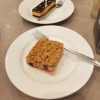 Peanut butter and berry apple crumble at Europa Cake Shop in St Kilda