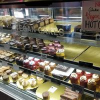 Vegan cake display at Europa Cake Shop in St Kilda