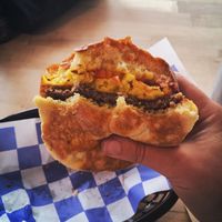 Delicious vegan breakfast sandwich! Pic doesn’t do it justice. Daiya cheese, Just Egg, Impossible sausage, vegan aioli. ❤️❤️ at The Grind House in Bangor