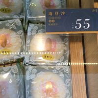 Vegan option 1 of 3: sweet mung bean pastry (qingdousha) at Chong Hua Zhai in Taichung