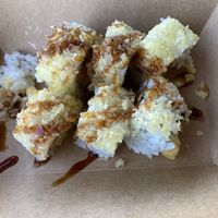 Vegan deluxe crunchy roll. at Blue Bird Sushi in Long Beach