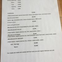 Menu at Rosella in Pecatu