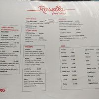 Menu at Rosella in Pecatu