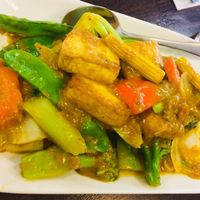Vegies and satay tofu at Xiang Garden in Whittlesea