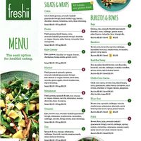 Menu1 at freshii in West Perth