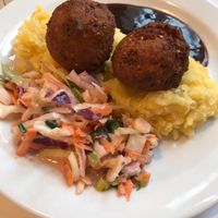 daily special - chickpea balls at Ctyri Sestry in Kutna Hora