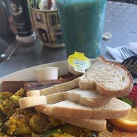 Vegan Buddha and Iced Chai with Oat Milk at Simon's Coffee House in Sarasota