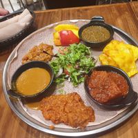Yum! All vegan 2 people, 2 injera & curry $35 at Little Africa in North Melbourne