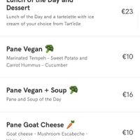 Menu  at De Republiek in Bruges