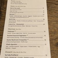 Paper menu  at De Republiek in Bruges