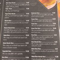 Menu at Saravana Bhavan - Lebuh Ampang in Kuala Lumpur