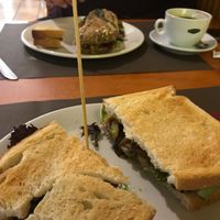 Vegan sandwich at Cafe Delicias in Logrono