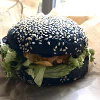 Crispy chicken burger at Vegan Burger Brothers in Amsterdam