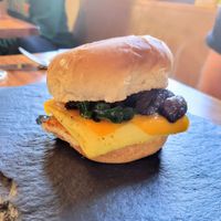 Breakfast melt with mushrooms and spinach at Falcon Coffee Bar in Nashville