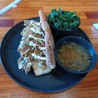 French drip w/greens at Falcon Coffee Bar in Nashville