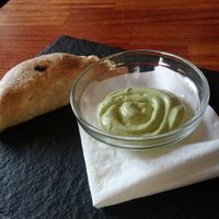 Empanadas spinach cheese with parsley sauce at Falcon Coffee Bar in Nashville