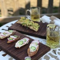Cashew toast with radish & cucumber at Falcon Coffee Bar in Nashville