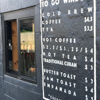 Walk-up window ordering for patio guests.  This is so convenient if you have your dog with you.   at Falcon Coffee Bar in Nashville