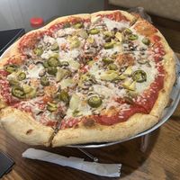 Build your own: vegan cheese, artichokes, jalapeños and mushrooms!  at Mellow Mushroom in Paducah