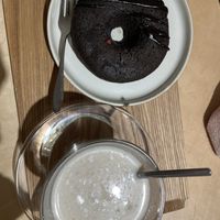 Chocolate raspberry donut and almond milk Amazake   at L for You in Tokyo