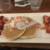 Strawberry pancakes  at The Pancake Manor in Brisbane