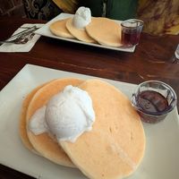 Vegan pancakes with vegan icecream at The Pancake Manor in Brisbane