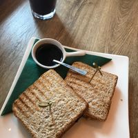 toasts with peanut butter and jelly at Vegano Cafe in Krakow