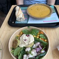 falafel bowl and lentil soup 🍲   at Foodmaker - Square in Brussels