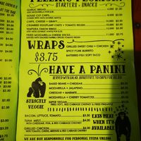 Menu at Monkey Republic in Kampot