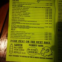 Menu at Monkey Republic in Kampot