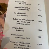 Kids menu   at Glocke in Rothenburg Ob Der Tauber