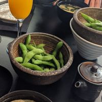 Edamame & miso soup at Koko in Sheffield