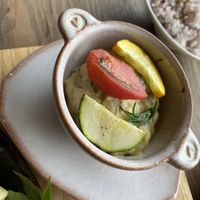 A potato onion mushrooms Casserole￼  at Nana Iro Nonta in Yamaguchi