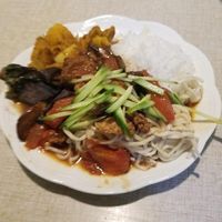 Claypot Eggplant Tofu, Tomato Noodles, Curry Beed at House of Fortune - Chino in Chino
