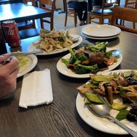Crispy mushrooms and vegan beef and broccoli, everything is yummy.  at House of Fortune - Chino in Chino
